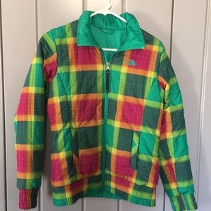 TheNorth Face  Reversible Plaid and Green Light Insulated Jacket. Size XS